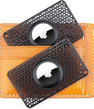 [Ultra Thin] for Airtag Wallet Holder 2 Pack, Airtag Holder, 0.1 inch Thickness, Airtag Wallet Case Slim Thin Card Case for Purse, Handbag, Backpack Wallet, Clutch (Black)